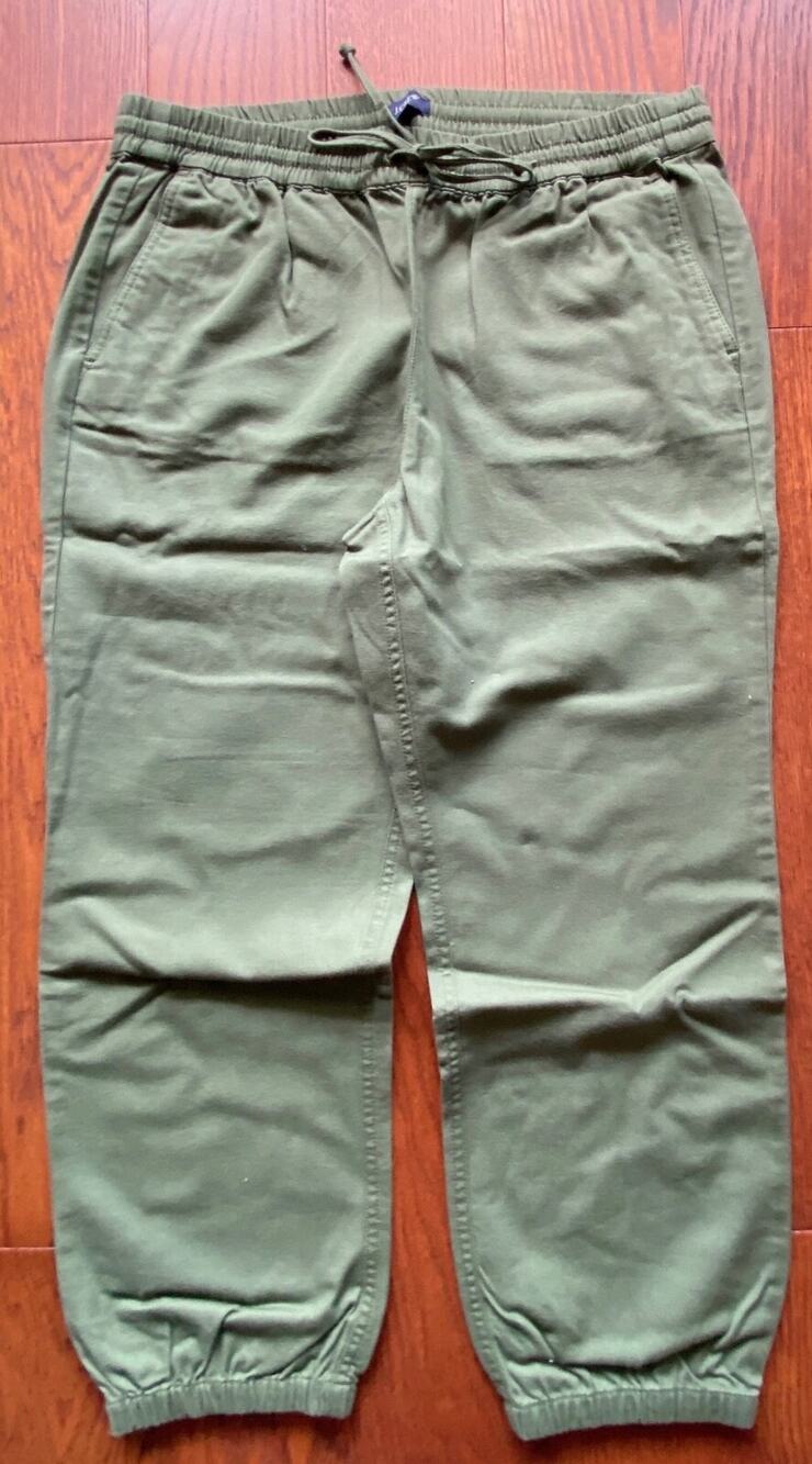 NWOT J.CREW Green Ba130 Lightweight Cotton Twill Jogger Pull On Women Pants 10
